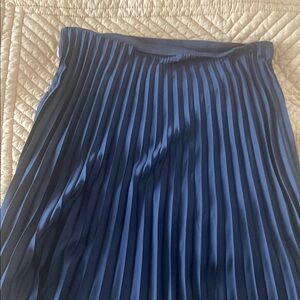 J. Crew Blue Pleated Midi Skirt for Work
